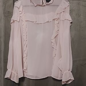 Elegant Pink Ruffle Blouse